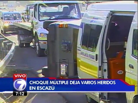 Choque múltiple deja al menos tres personas heridas y causa presas en la ruta 27