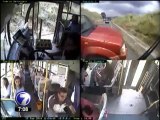 Video: Chofer y 25 pasajeros se salvan de aparatoso accidente en ruta 32