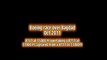 First Time Aeroplane Race between Boeing 747 overtaking a Boeing 737 over Baghdad