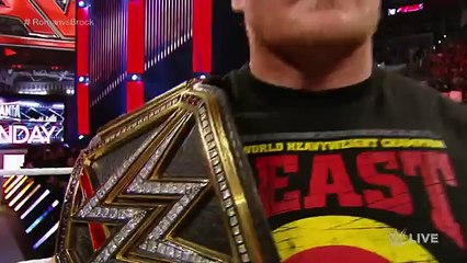 Roman Reigns confronts Brock Lesnar face to face, March 23, 2015 - DAilymotion