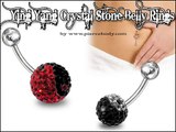 Ying Yang Crystals Belly Rings by Piercebody.com