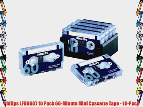 Philips LFH0007 10 Pack 60-Minute Mini Cassette Tape - 10-Pack