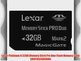 Lexar Platinum II 32GB Memory Stick Pro Duo Flash Memory Card LMSPD32GBSBNA
