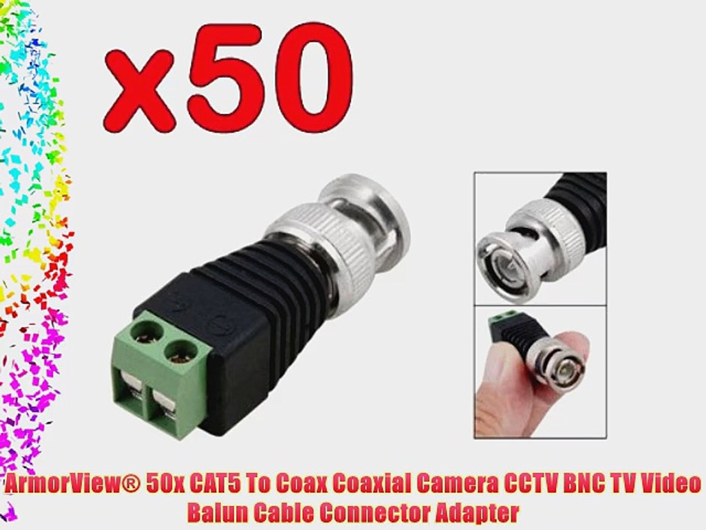 10 Male Coax CAT5 CAT6 To Coaxial BNC Connector adapter Camera CCTV Video Balun
