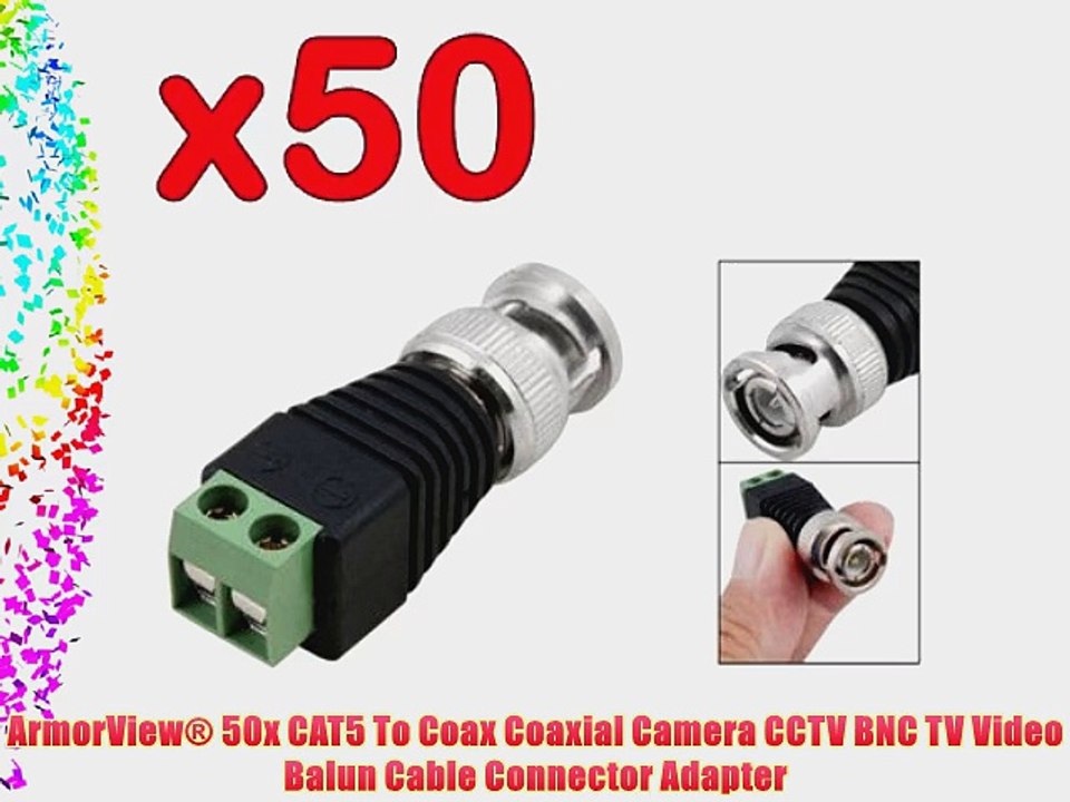 ArmorView? 50x CAT5 To Coax Coaxial Camera CCTV BNC TV Video Balun Cable Connector Adapter