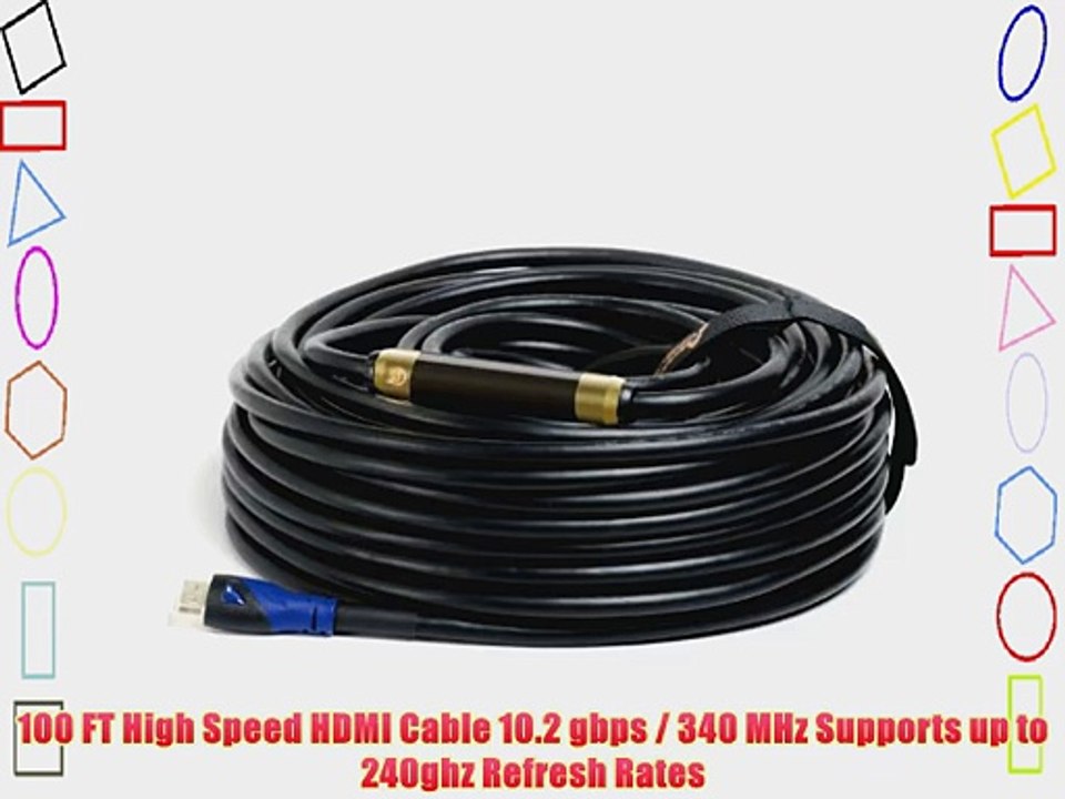 Aurum Ultra Series - High HDMI Cable (100 ft) w/ Built-in Signal Booster Supports 3D