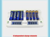 Titanium Smart Fast 8 Bay AA/AAA Ni-MH Battery Charger AC 100-240V   DC Adapters M-8800