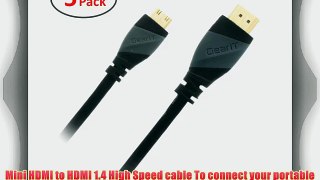 GearIT 5 Pack (6 Feet/1.82 Meters) High-Speed Mini HDMI To HDMI Cable Supports Ethernet 3D