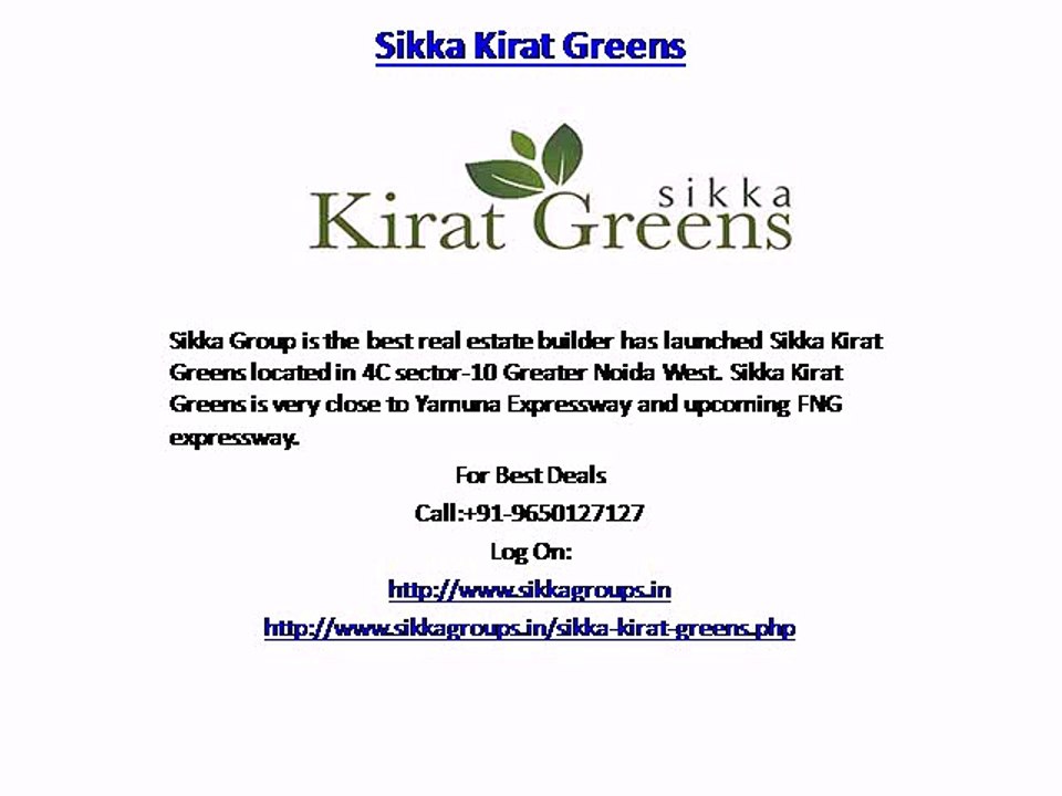 Sikka Kirat Greens Noida Extension-Sector 10