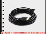 BuyCheapCables (50 Feet) High Performance Thin HDMI Cable with RedMere Technology (50')