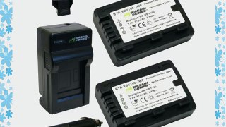 Wasabi Power Battery (2-Pack) and Charger for Panasonic VW-VBY100 and Panasonic HC-V110 HC-V130