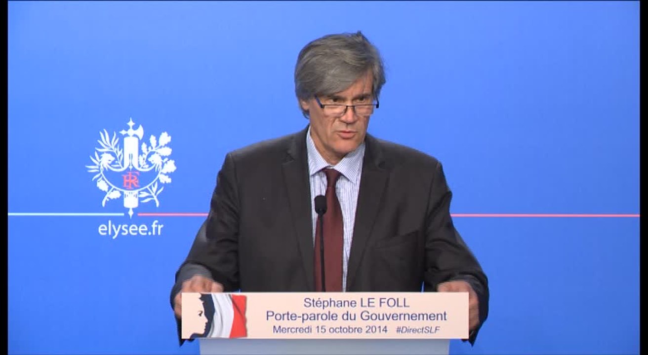 Compte rendu du Conseil des ministres du mercredi 15 octobre 2014