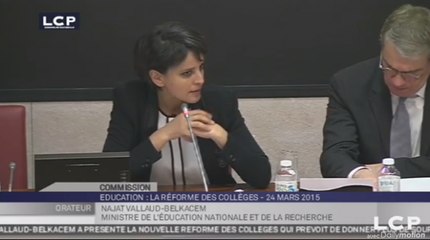 TRAVAUX ASSEMBLEE 14E LEGISLATURE : Audition de Mme Najat Vallaud-Belkacem sur la réforme des collèges