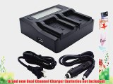 Kapaxen Dual Channel LCD Charger for Canon BP-808 BP-809 BP-819 BP-827 Camcorder Batteries