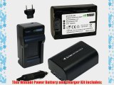 Wasabi Power Battery (2-Pack) and Charger for Sony NP-FV30 NP-FV40 NP-FV50 and Sony DCR-SR15