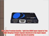 OREI HDX-102 Premium 1x2 2 Ports HDMI Powered Splitter Ver 1.4 Certified with Full Ultra HD