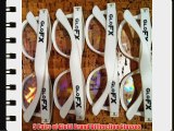GloFX Standard Diffraction Glasses - White (5 Pack) - Rave Glasses - 3D Prism Firework Grating