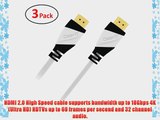 GearIT 3 Pack (10 Feet/3.04 Meters) High-Speed 2.0 HDMI Cable Supports 4K UHDTV Ethernet 3D