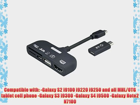 ArlyBaba 5-in-1 Micro USB MHL to HDMI Cable with OTG Camera Connection Kit / 11-pin Micro USB