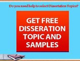 Do you need help to select dissertation topics