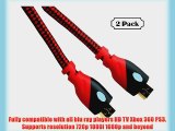 2-Pack Ultra Clarity High Speed HDMI Braided Cable (40 Feet) compatible with Various Digital