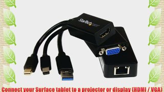 StarTech Microsoft Surface Pro 3 HDMI VGA and Gigabit Ethernet Adapter Bundle - MDP to HDMI