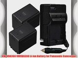 Pack Of 2 VW-VBK360 Batteries And Battery Charger for Panasonic HC-V10 HC-V100 HC-V500 HC-V700