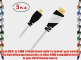 GearIT 5 Pack (3 Feet/0.91 Meters) High-Speed Micro HDMI To HDMI Cable Supports Ethernet 3D