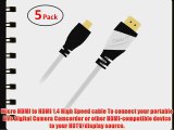 GearIT 5 Pack (10 Feet/3.04 Meters) High-Speed Micro HDMI To HDMI Cable Supports Ethernet 3D