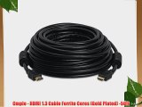 Cmple - HDMI 1.3 Cable Ferrite Cores (Gold Plated) -50ft