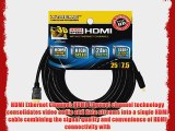Xtreme Cables 25 Feet High Speed HDMI Cable with Ethernet Hang Card