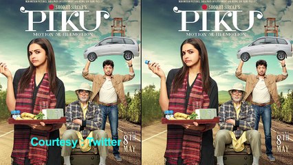 Watch Piku first look posters Deepika Padukone Big B and Irrfan