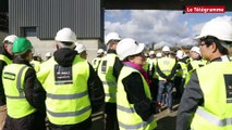 Carhaix. Visite du chantier de l'usine chinoise de poudre de lait