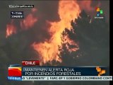 Chile mantiene alerta roja por incendios forestales