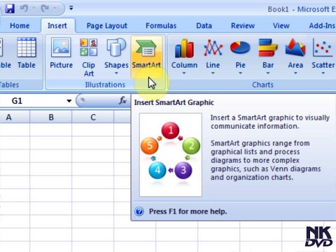 Lesson # 51 The Insert Smart Art (Microsoft Office Excel 2007_2010 Tutorial)