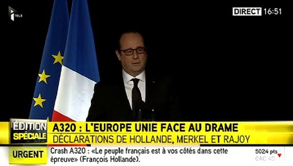 Crash de l'A320 : la deuxième boîte noire toujours recherchée, selon François Hollande