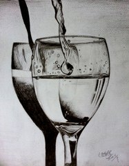 How to draw a drop of water in glass