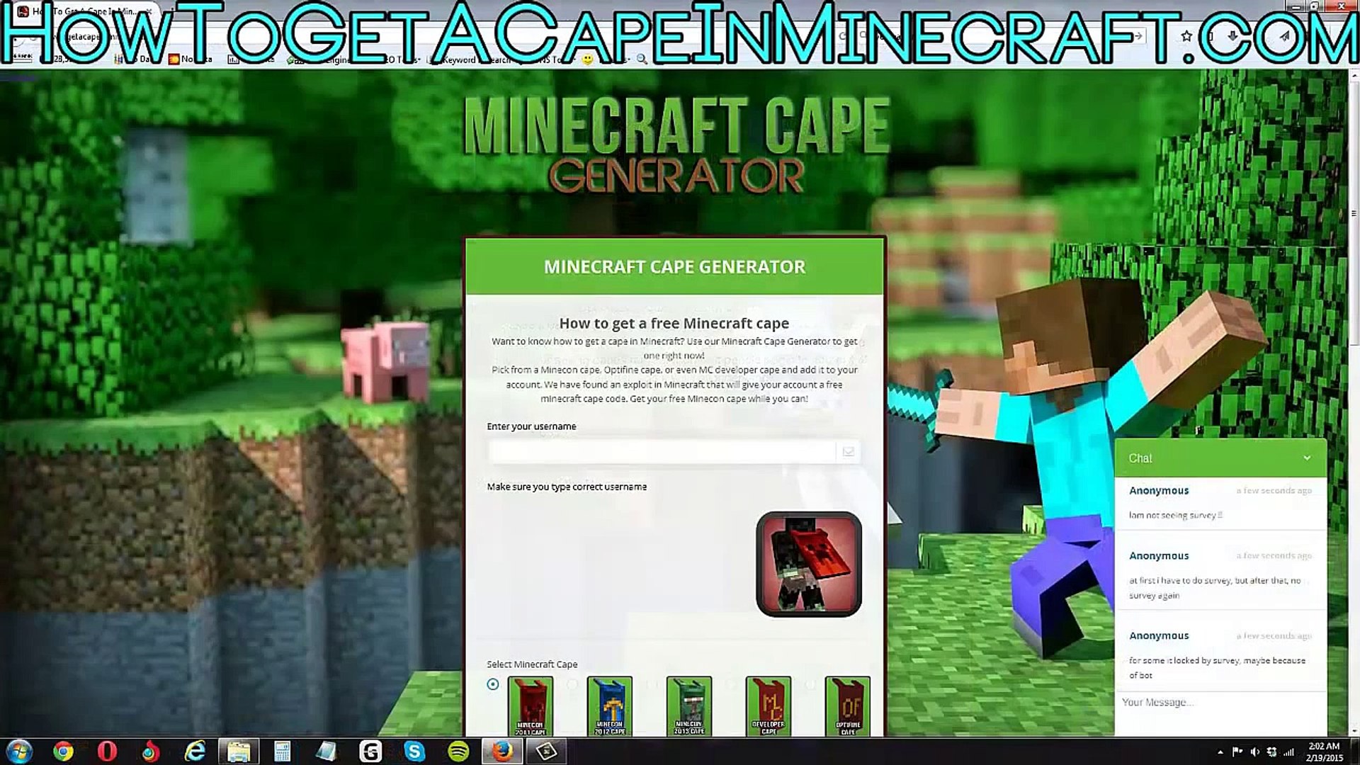 How To Get A Cape In Minecraft Free (Minecon, Optifine, MC Developer) Any  Version - video Dailymotion