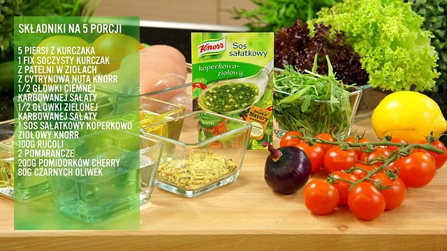 Przepis - Letnia sałatka z soczystym kurczakiem i cytrusami