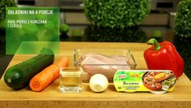 Przepis - Duszony kurczak z warzywami z patelni
