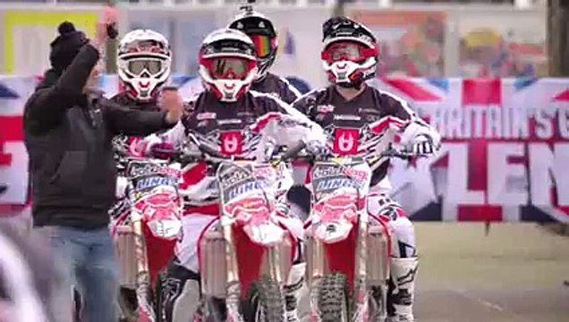 Motorcycle stunt riders jump and flip _ BoldDog FMX Team _ Britain's Got Talent 2014