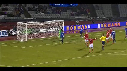 Goal Bendtner - Denmark 1-1 USA - 25-03-2015