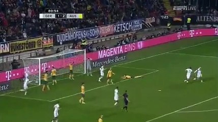 Lukas Podolski Goal Germany 2 - 2 Australia (25/03/2015)