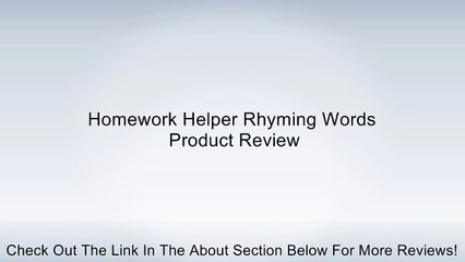 Homework Helper Rhyming Words Review