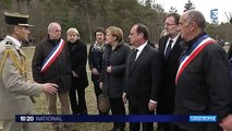 Hollande, Merkel et Rajoy se sont recueillis sur les lieux du crash de l'A320