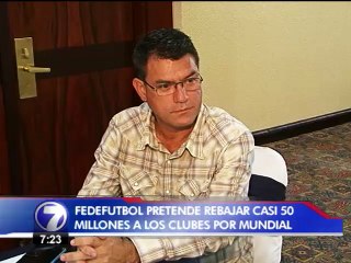 Fedefutbol pretende rebajar premio del Mundial a clubes de Primera División