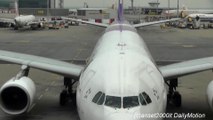 Airbus A330 Thai Airways. Pushback at Hong Kong Airport. Flight TG603 to Bangkok. HS-TEQ