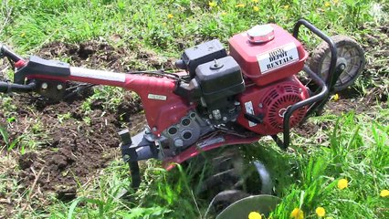 Eugene uses a small machine for digging