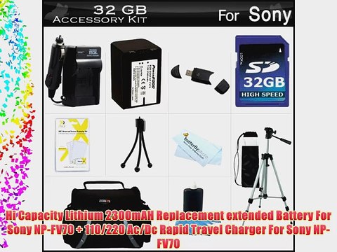 32GB Accessory Kit For Sony HDR-CX200 HDR-CX260V High Definition Handycam Camcorder Includes