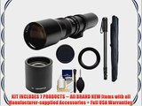 Phoenix 500mm Telephoto Lens with 2x Teleconverter (=1000mm)   67-Inch Monopod Kit for Canon